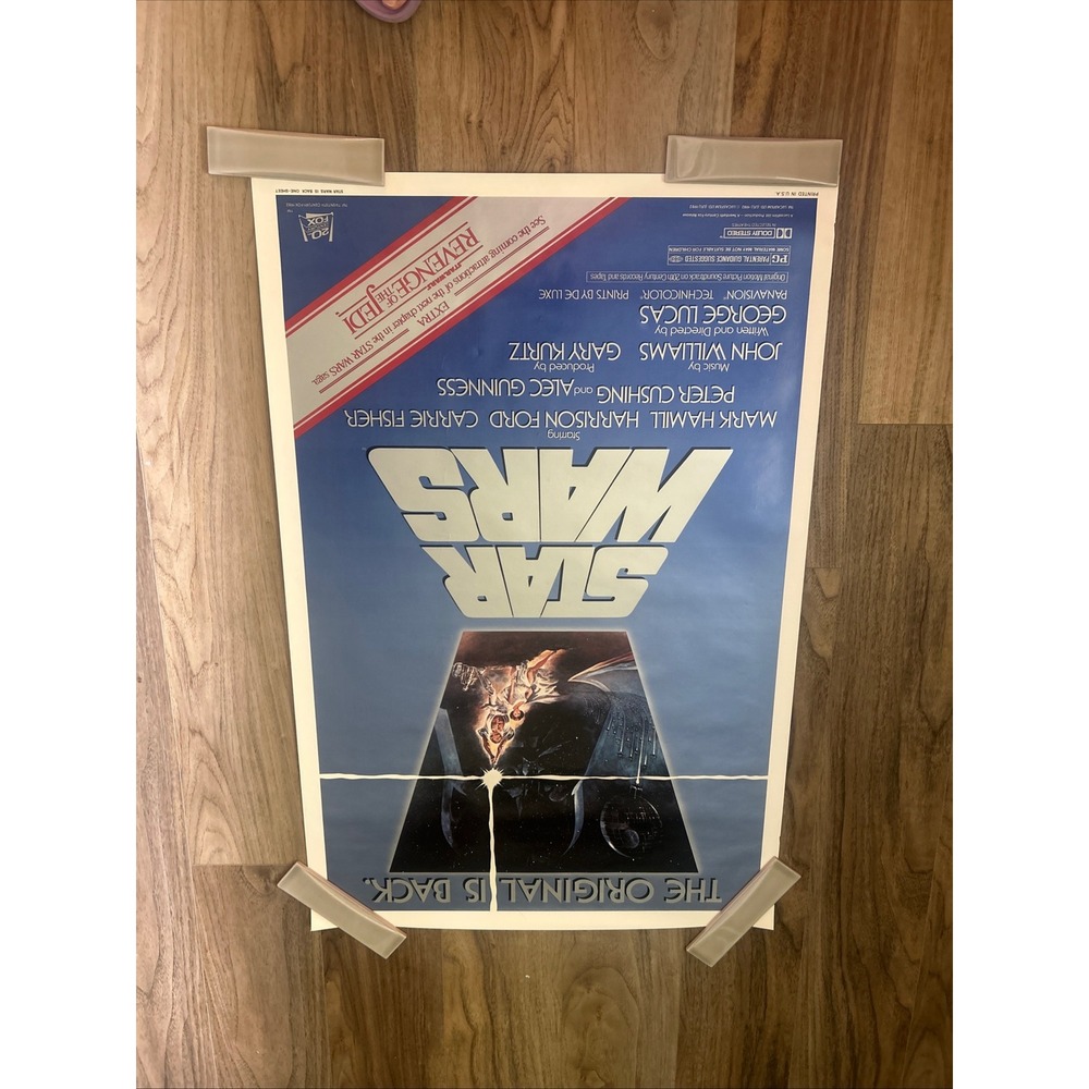 Vintage 1982 Star Wars Movie Poster The Original Is Back Revenge of the Jedi